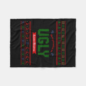 Tacky Christmas Nordic Knit Pattern Red Green Ugly Fleecedecke (Vorderseite (Horizontal))