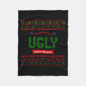 Tacky Christmas Nordic Knit Pattern Red Green Ugly Fleecedecke (Vorderseite)