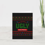 Tacky Christmas Nordic Knit Pattern Red Green Ugly Karte (Vorderseite)