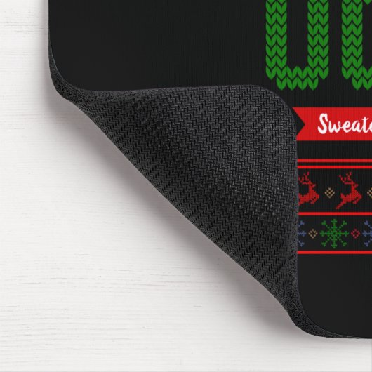 Tacky Christmas Nordic Knit Pattern Red Green Ugly Mousepad (Ecke)