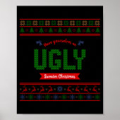 Tacky Christmas Nordic Knit Pattern Red Green Ugly Poster (Vorne)