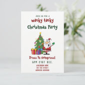 TACKY Christmas Party Einladung Funny Santa (Stehend Vorderseite)