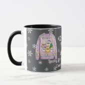 Tacky-Christmas-Pullover 2. Platz Gewinner Contest Tasse (Links)
