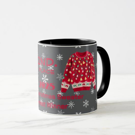 Tacky-Christmas-Pullover 2. Platz Gewinner Contest Tasse (VorderseiteRechts)