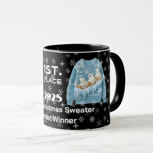 Tacky-Christmas-Pullover-Wettbewerb-Gewinner-Tasse Tasse (VorderseiteRechts)