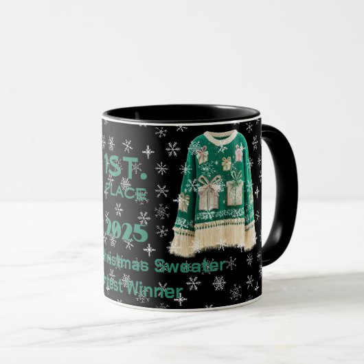 Tacky-Christmas-Pullover-Wettbewerb-Gewinner-Tasse Tasse (VorderseiteRechts)
