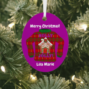 Tacky Christmas Sweater individuell angepasst Ornament Aus Metall