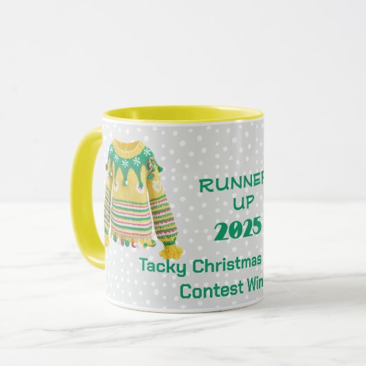 Tacky Christmas Sweater RUNNER UP Contest Winner Tasse (Vorderseite Links)