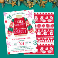 Tacky Festive Ugly Sweater Party Rot und Grün
