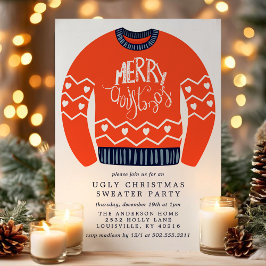 Tacky Frohe Weihnachten Ugly Christmas Sweater Par Einladung