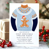 Tacky Gingerbread Man Ugly Christmas Sweater Party Einladung