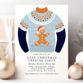 Tacky Gingerbread Man Ugly Christmas Sweater Party Einladung