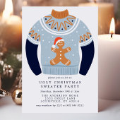 Tacky Gingerbread Man Ugly Christmas Sweater Party Einladung