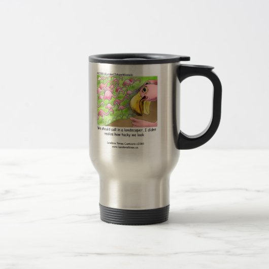 Tacky Pink Flamingo Funny Travel Mug Reisebecher (Rechts)
