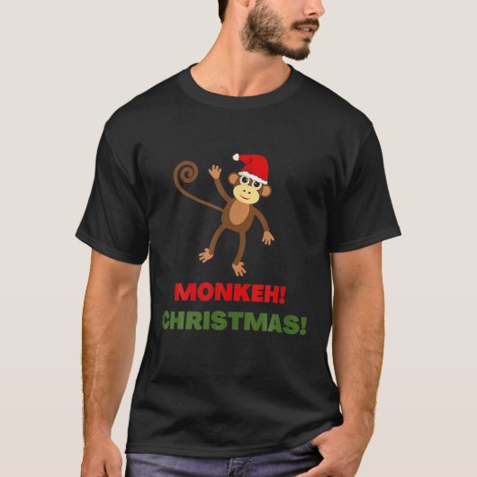 TACKY SANTA MONKEH MONKEY MERRY Christmas SANTA CL T-Shirt (Vorderseite)