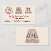 Tacky Sweater Contest Voting Cards Telefonnummerkarte (Vorne/Hinten)
