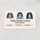 Tacky Sweater Contest Voting Cards Telefonnummerkarte (Vorderseite)