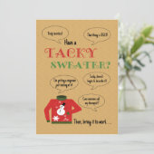 Tacky Sweater Office Weihnachtsfest Party Einladung (Stehend Vorderseite)