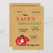 Tacky Sweater Office Weihnachtsfest Party Einladung (Vorne/Hinten)