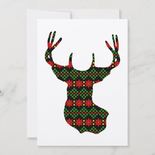 Tacky Sweater Style Buck Deer Head Weihnachten Karte (Vorderseite)