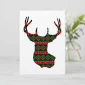 Tacky Sweater Style Buck Deer Head Weihnachten Karte (Stehend Vorderseite)
