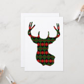 Tacky Sweater Style Buck Deer Head Weihnachten Karte (Vorderseite/Rückseite Beispiel)