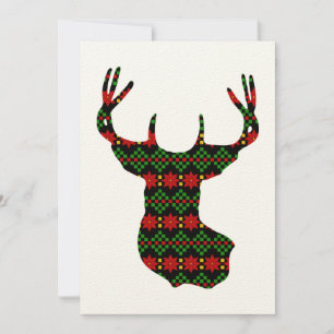 Tacky Sweater Style Buck Deer Head Weihnachten Karte