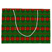 Tacky Sweater Style Christmas Poinsettias Große Geschenktüte (Rückseite)
