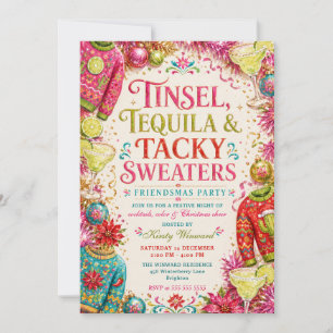 Tacky Tequila Tinsel Sweater Friendsmas-Party Einladung