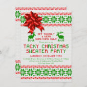 Tacky Ugly Christmas Sweater Party Einladung (Vorne/Hinten)