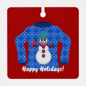 Tacky Ugly Christmas Sweater personalize Ornament Aus Metall (Vorderseite)