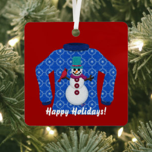 Tacky Ugly Christmas Sweater personalize Ornament Aus Metall