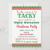 Tacky Ugly Sweater Christmas Party Einladung (Vorderseite)