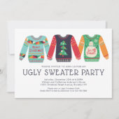 Tacky Ugly Sweater Christmas Retro Holiday Party Einladung (Vorderseite)