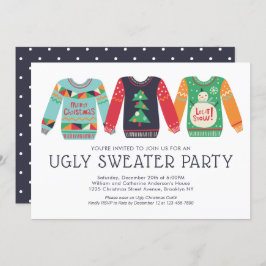 Tacky Ugly Sweater Christmas Retro Holiday Party Einladung