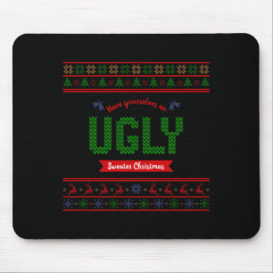 Tacky Weihnachten Nordic Strickmuster Rot Grün Häs Mousepad