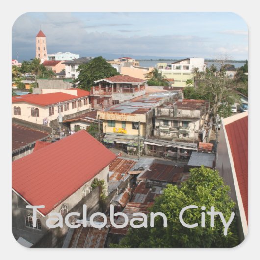 Tacloban City Quadratischer Aufkleber (Vorderseite)