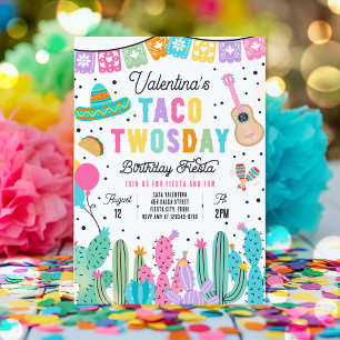 Taco 2 Wosday Birthday Fiesta 2. Geburtstag Party Einladung