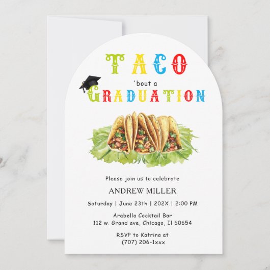 Taco-Abschluss Einladung (Vorderseite)