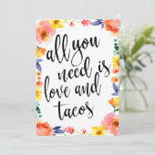 Taco Bar erschwingliches boho Blumenzeichen (Stehend Vorderseite)
