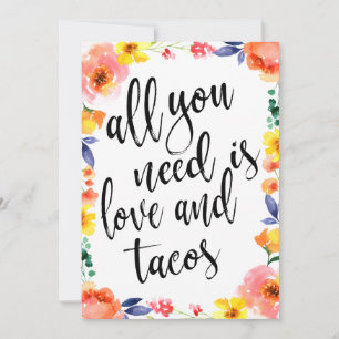 Taco Bar erschwingliches boho Blumenzeichen