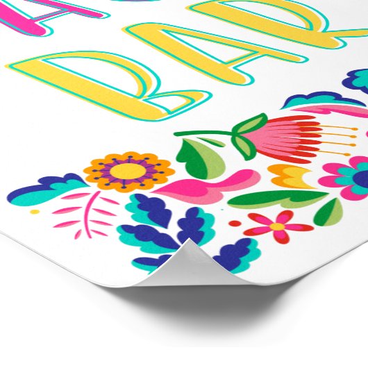 Taco Bar Fiesta Party Mexikanische Blume Poster (Ecke)
