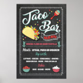 Taco Bar Menu Party Signierung Poster (Vorne)