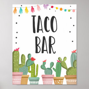 Taco-Bar Mexicanisches Essen Kaktus-Festtafel-Schi Poster
