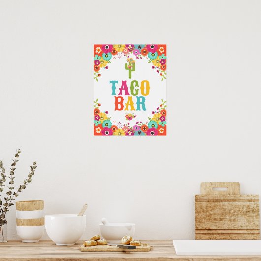 Taco Bar Poster - Fiesta Party Table Sign (Küche)