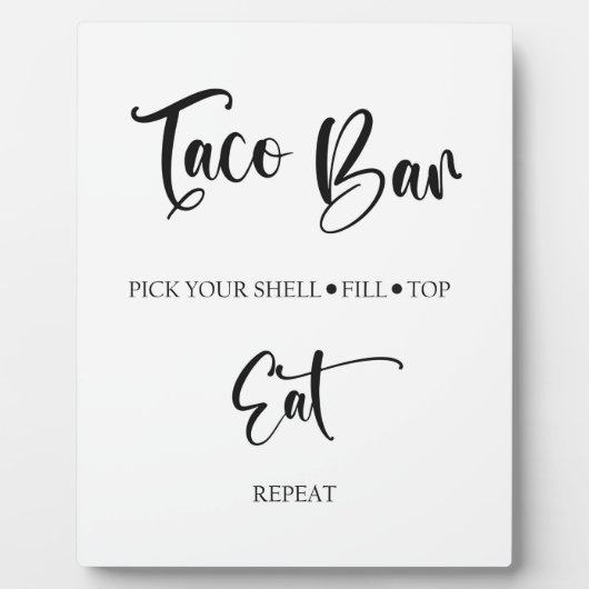 Taco Bar Wedding sign Tabletop Plaque Fotoplatte (Vorderseite)