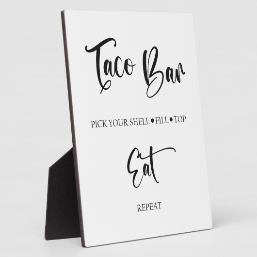 Taco Bar Wedding sign Tabletop Plaque Fotoplatte (Seite)