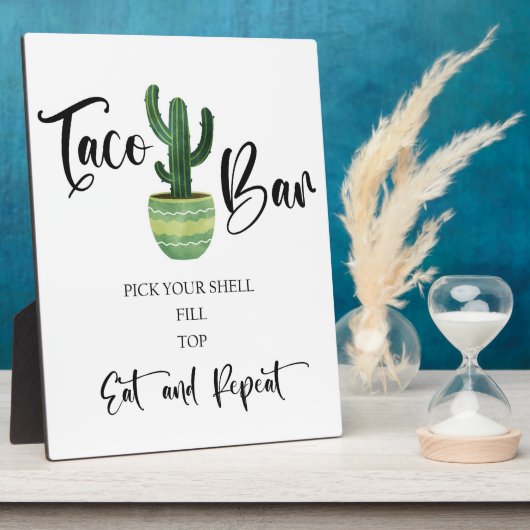Taco Bar Wedding sign Tabletop Plaque Fotoplatte (Seite)