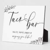 Taco Bar Wedding sign Tabletop Plaque with Easel Fotoplatte (Seite)