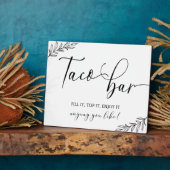 Taco Bar Wedding sign Tabletop Plaque with Easel Fotoplatte (Seite)